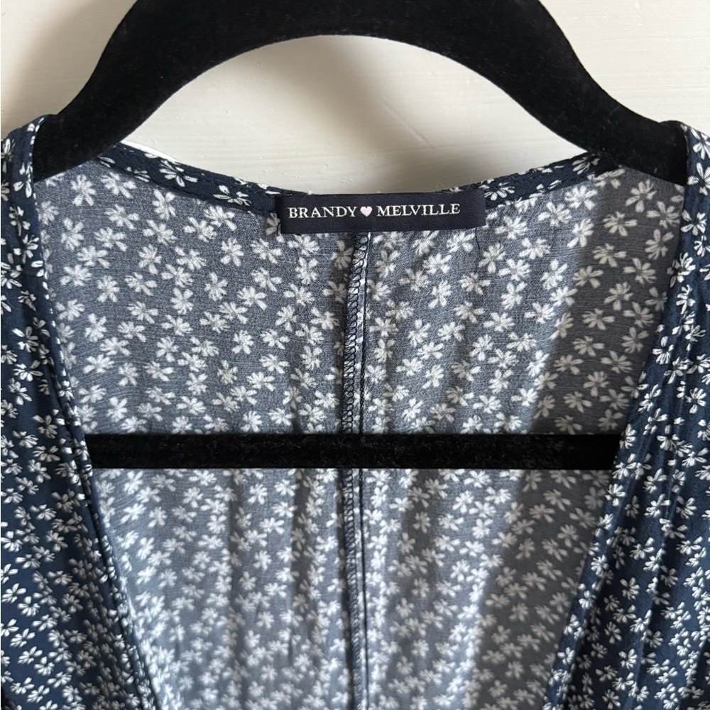 Brandy Melville Navy Floral Blouse